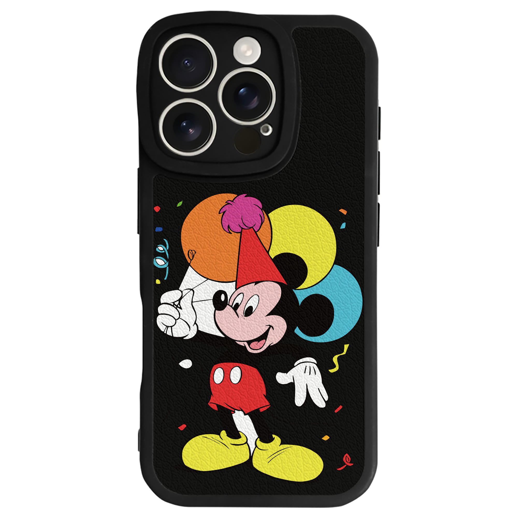 （画像用） ミッキーマウス Mickey Mouse 【iPhone 16シリーズ対応】シリコンスマホケース（レザー調） 材質：シリコン